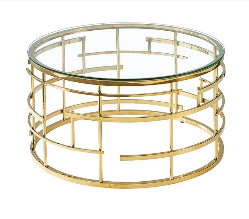 Стол журнальный LIVIA (прозрачный/золотой)