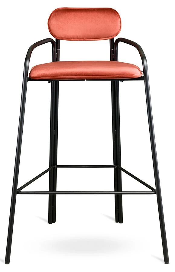 Стул барный ror round черный/темно-красный - фото 2