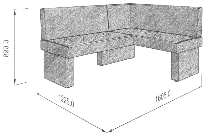 Диван кухон. Ratio 158-120 R beige/coffe - фото 4