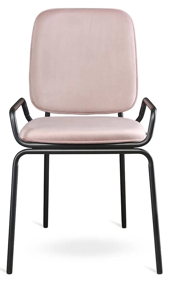 Стул ror, double frame, велюр, черный/розовый - фото 2
