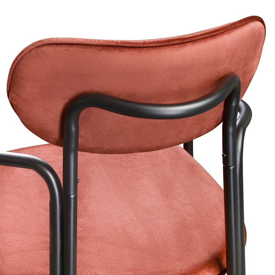 Стул ror, round, велюр, черный/темно-красный - фото 4