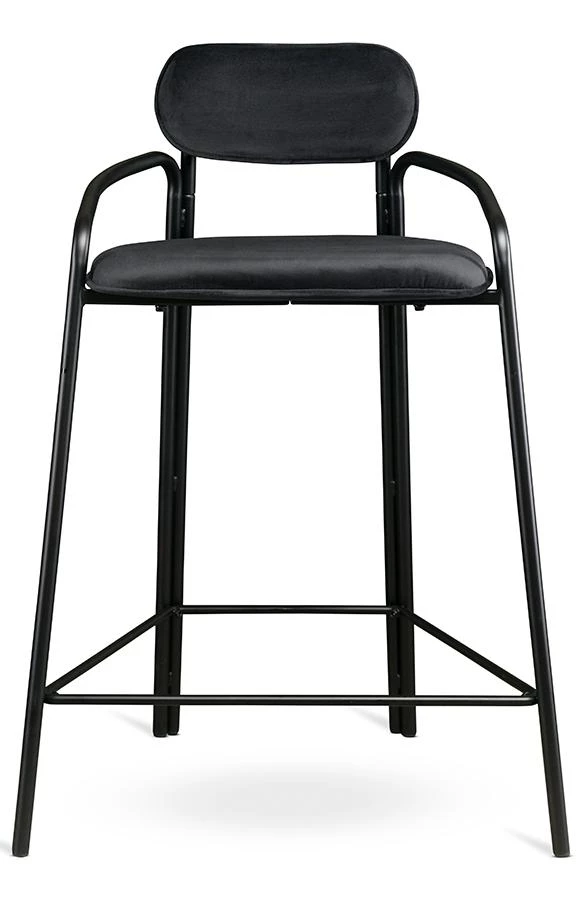 Стул полубарный ror, round, велюр, черный/черный - фото 2