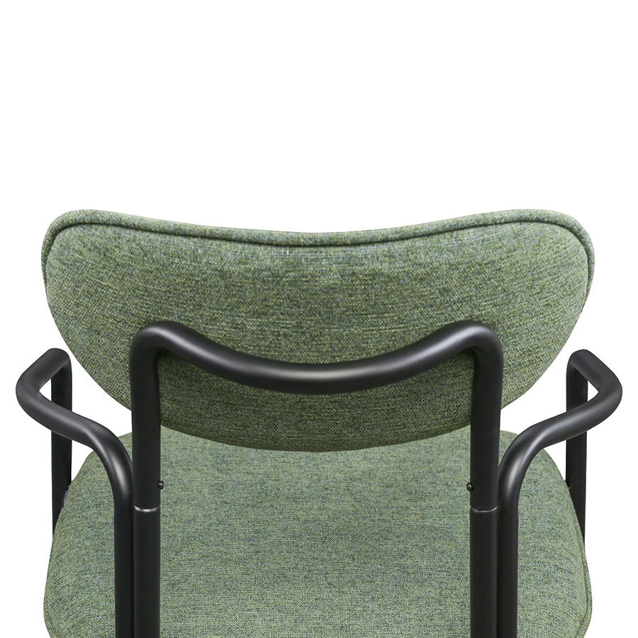 Стул ror, round, рогожка, черный/зеленый - фото 5