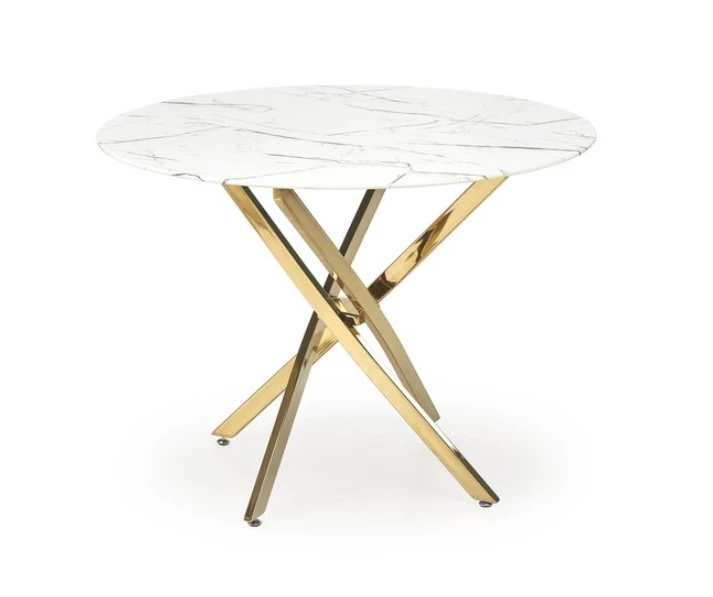 Стол обеденный Halmar RAYMOND 2 (белый мрамор/золотой)