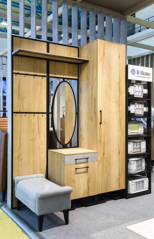 Панель для прихожей с зеркалом Loft Дуб Табак - фото 3