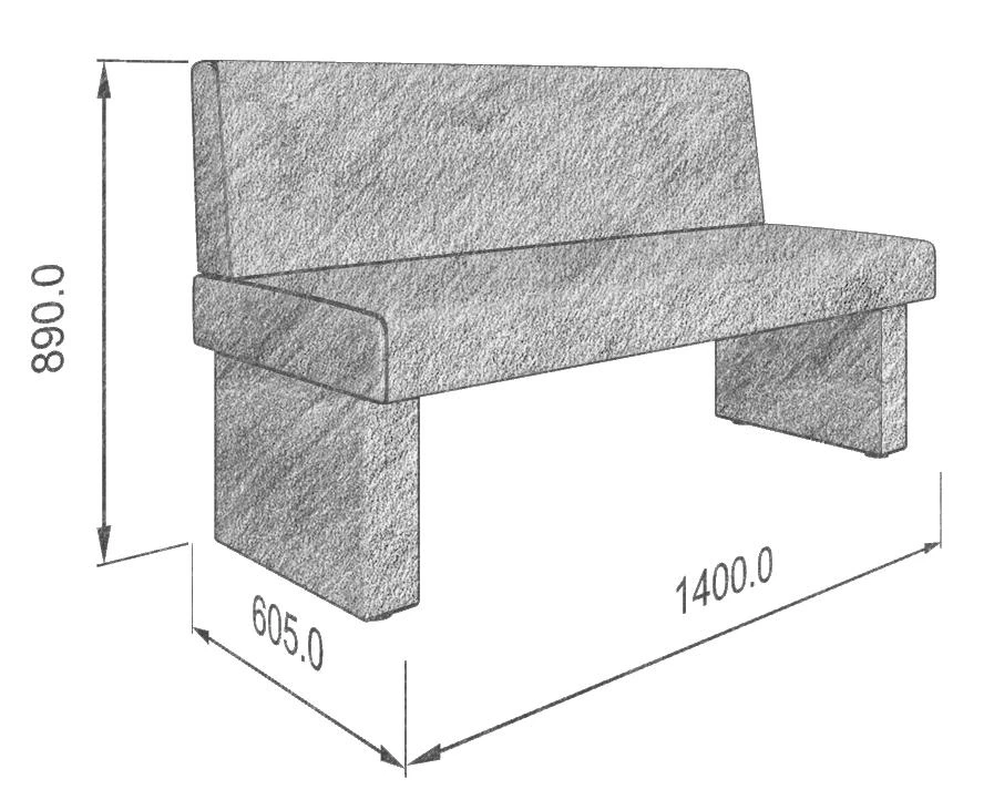 Диван кухон. Ratio 140 beige/coffe 1400*605*890 - фото 4