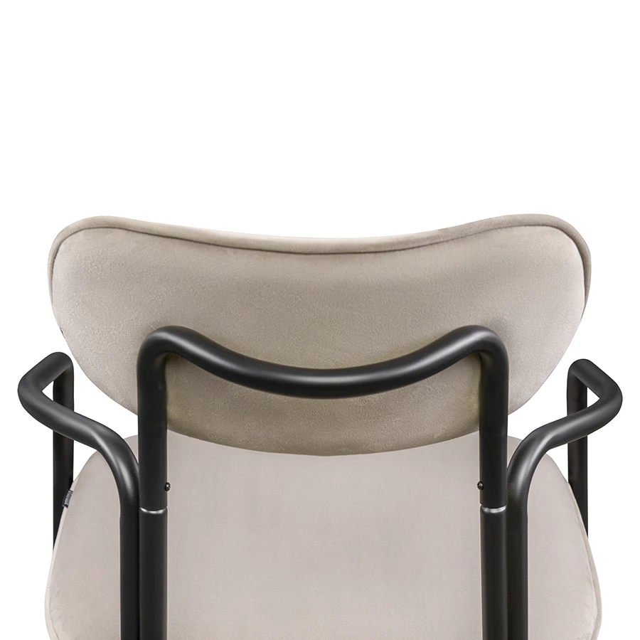 Стул ror, round, велюр, черный/бежевый - фото 5