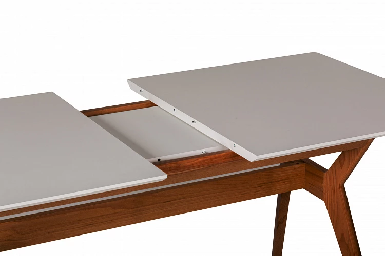 Стол Нарвик раскладной 120-160 ОРЕХ-Белый - фото 6