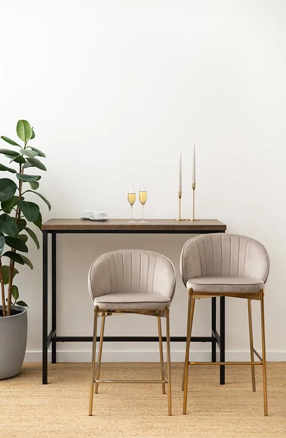 Стул барный coral, велюр, серо-бежевый - фото 4