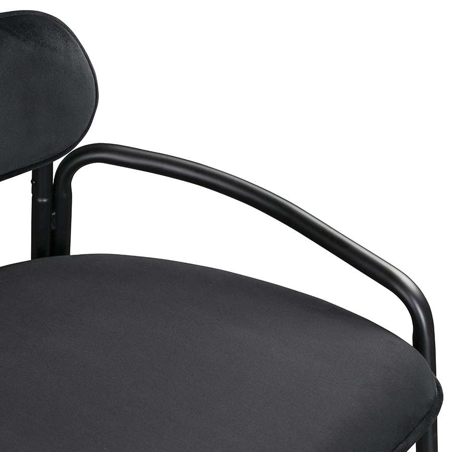 Стул барный ror, round, велюр, черный/черный - фото 6