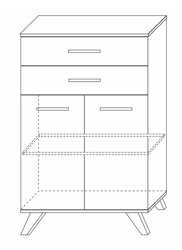 Шкаф низкий Вега Скандинавия Дуб каньон - фото 3