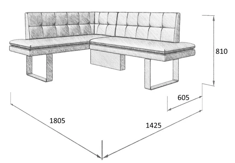 Диван кухон. Magic 140-178L 22 1425*1085*810 - фото 2