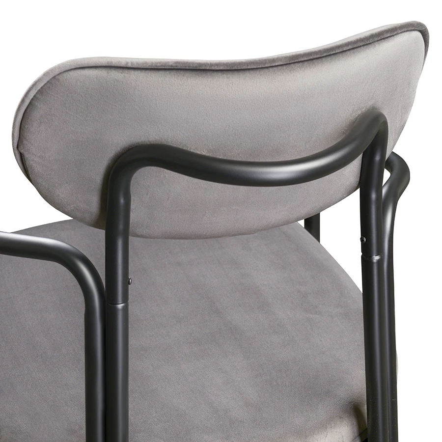 Стул ror, round, велюр, черный/серый - фото 4