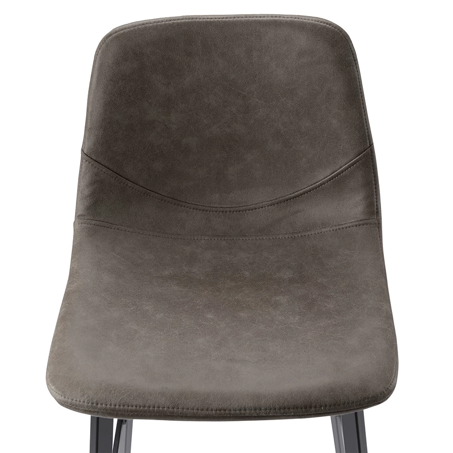 Стул барный hugh, экокожа, серо-коричневый - фото 13