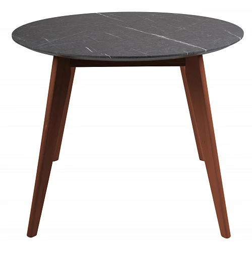 Стол Лунд круглый д.860 мрамор графит/темн.орех - фото 3