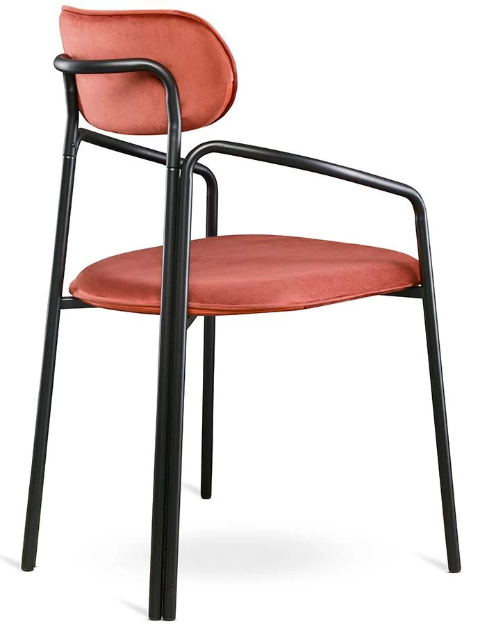 Стул ror, round, велюр, черный/темно-красный - фото 3