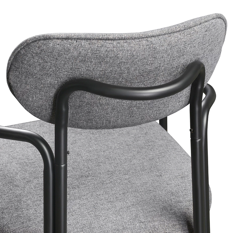 Стул ror, round, рогожка, черный/серый - фото 4