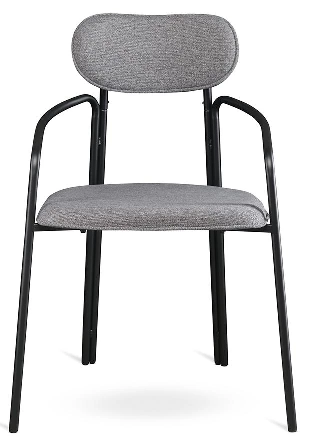 Стул ror, round, рогожка, черный/серый - фото 2