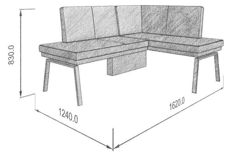 Диван кухон. Brave 158-120 R 3 1620*1240*830 - фото 3
