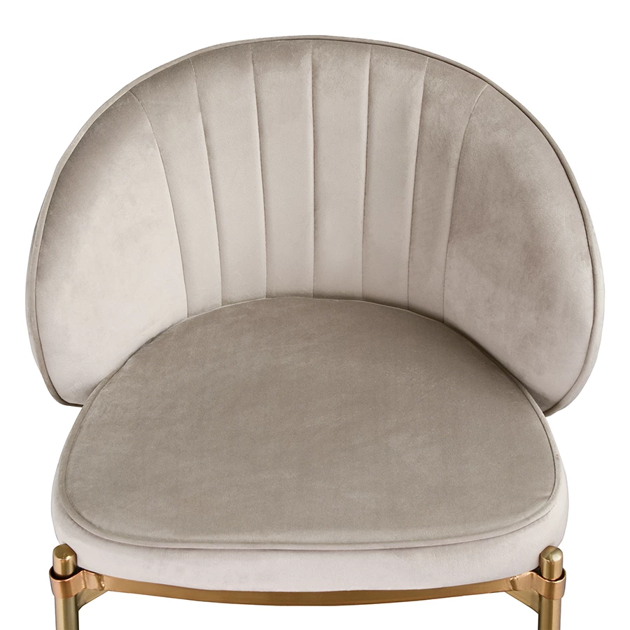 Стул барный coral, велюр, серо-бежевый - фото 12