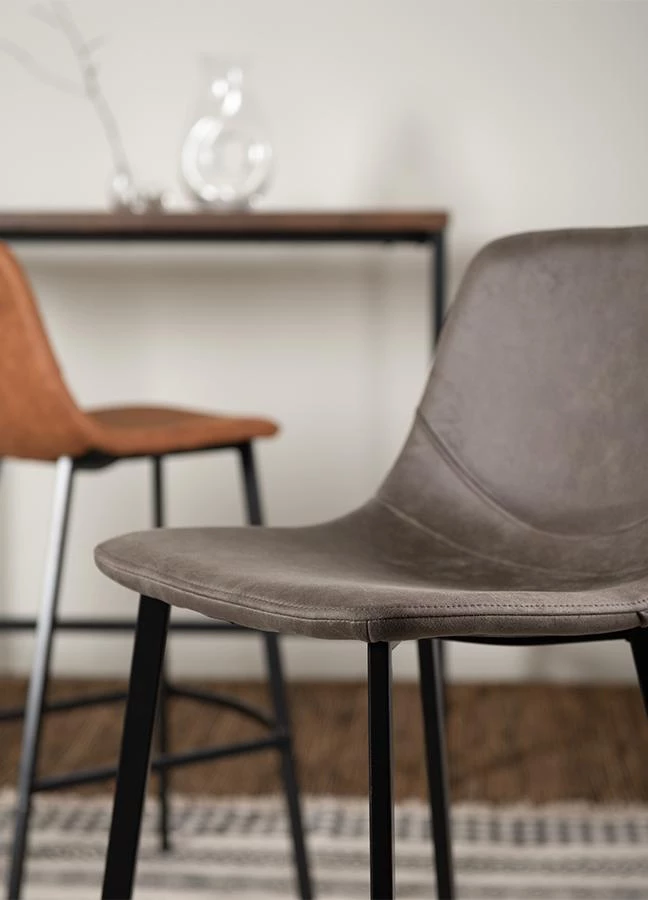 Стул барный hugh, экокожа, серо-коричневый - фото 5