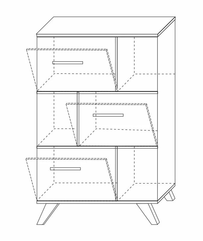 Шкаф низкий Вега Скандинавия Белый/Дуб каньон 3 - фото 3