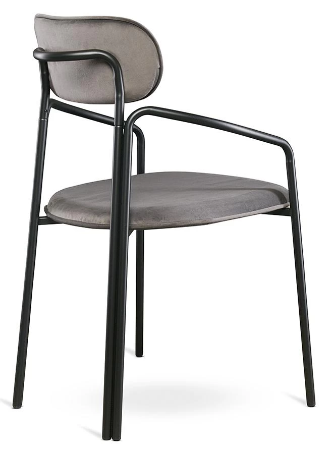 Стул ror, round, велюр, черный/серый - фото 3