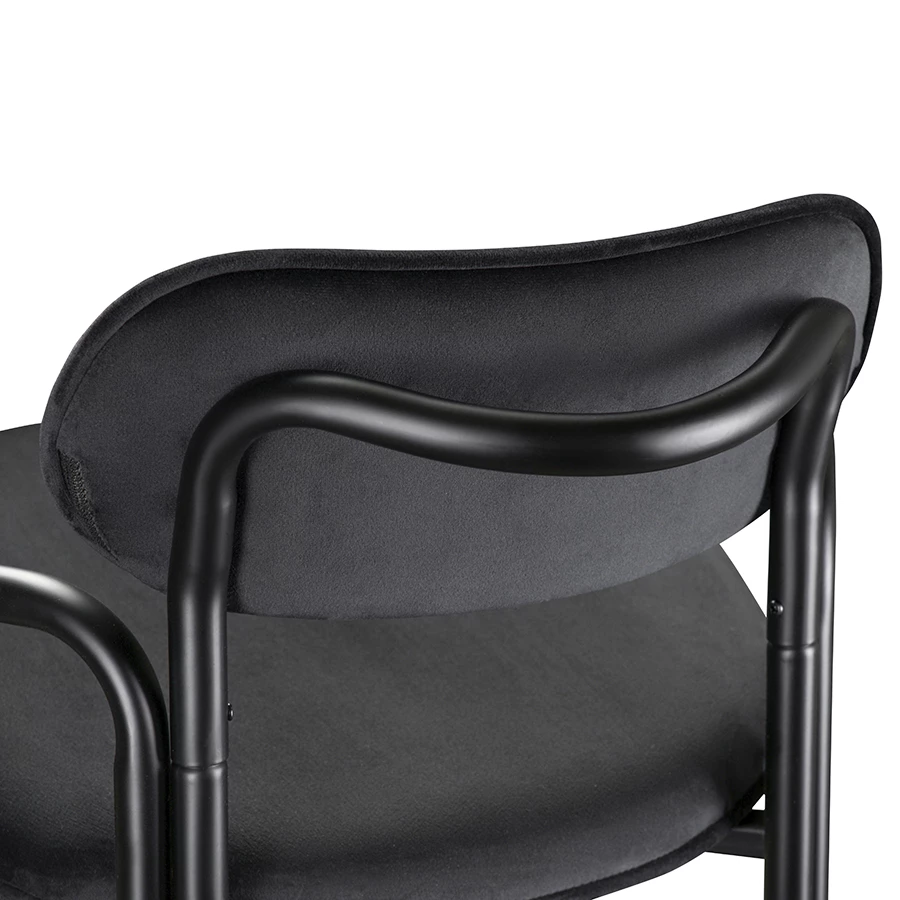 Стул полубарный ror, round, велюр, черный/черный - фото 4