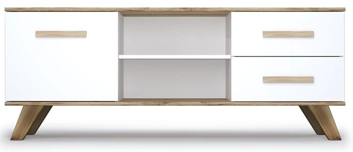 Тумба под ТВ Вега Скандинавия Белый/Дуб каньон - фото 2