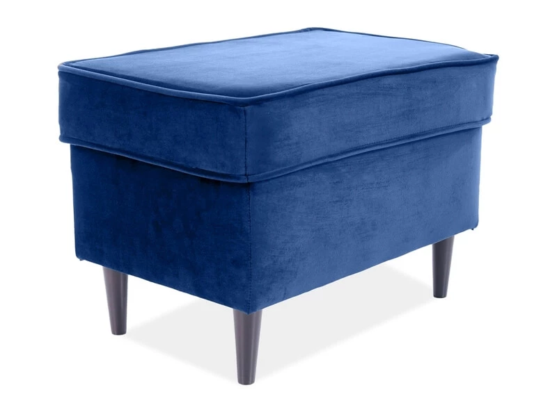 Пуф RON VELVET (темно-синий/венге)