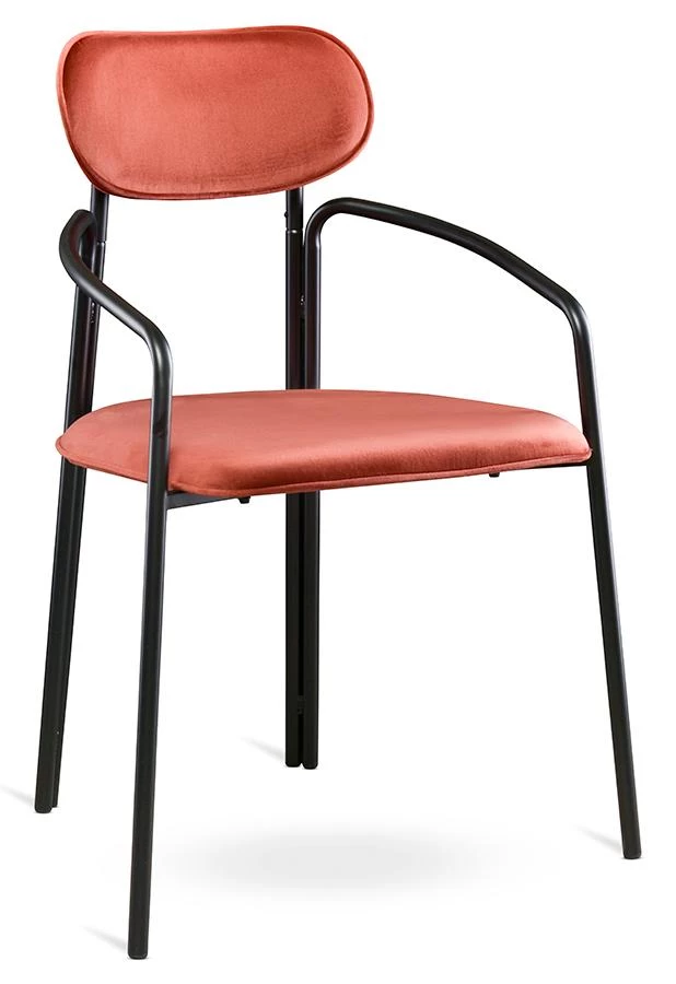 Стул ror, round, велюр, черный/темно-красный