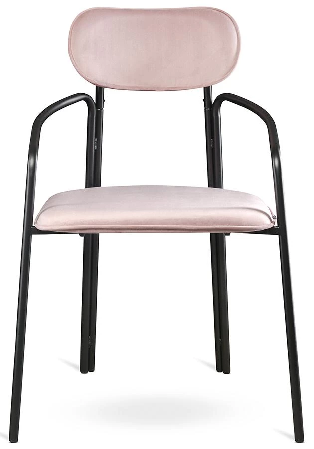 Стул ror, round, велюр, черный/розовый - фото 2