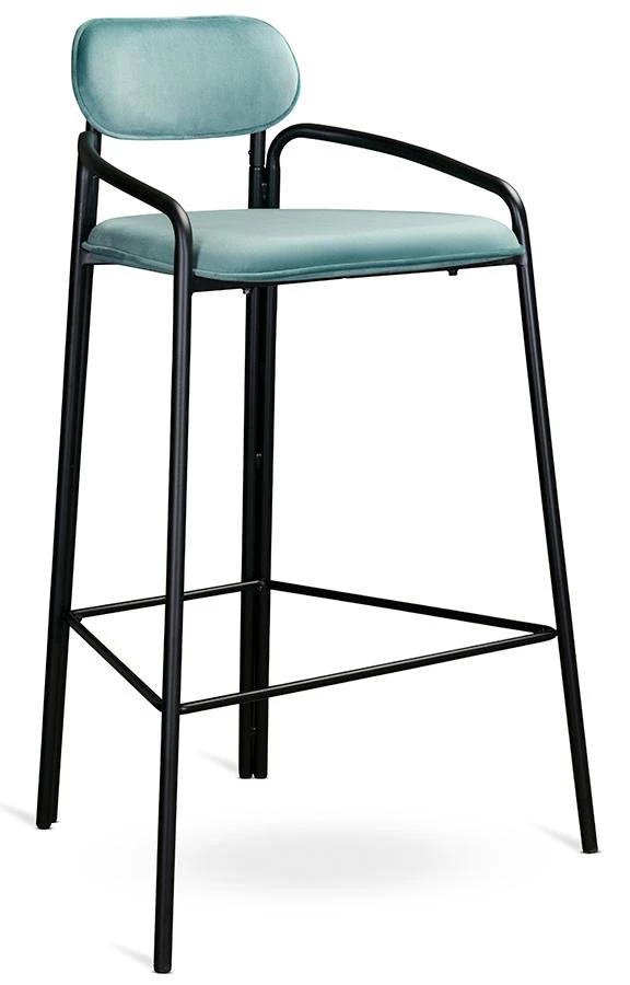 Стул барный ror round черный/светло-бирюзовый