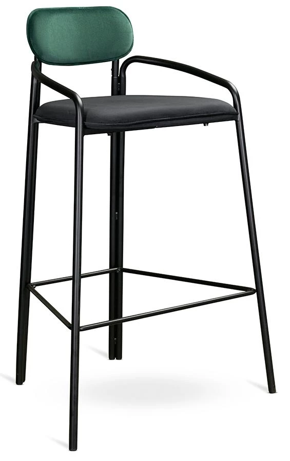 Стул барный ror round черный/темно-зеленый