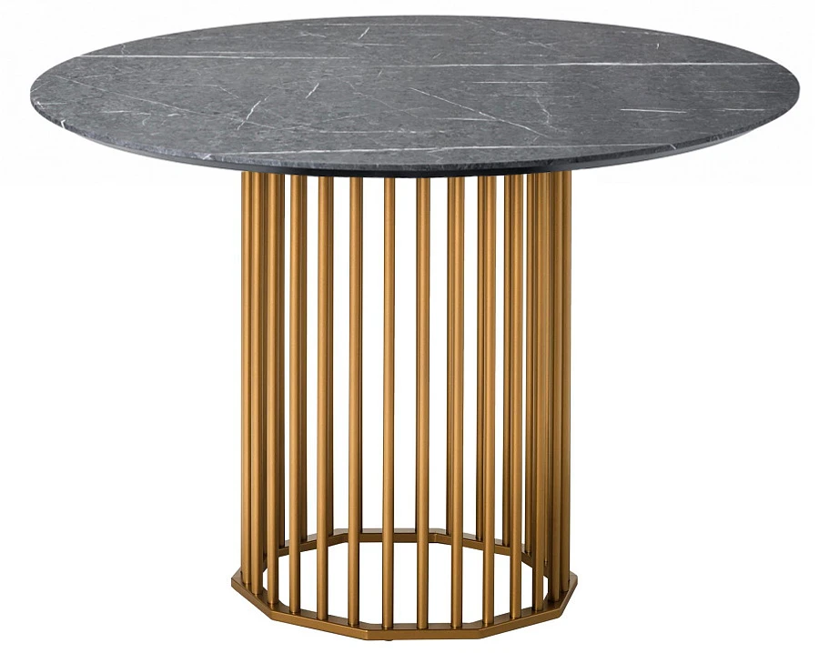 Стол обеденный Patrik д.110 мрамор Графит/золото