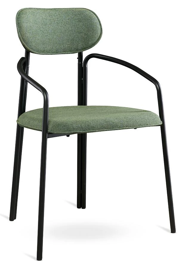 Стул ror, round, рогожка, черный/зеленый