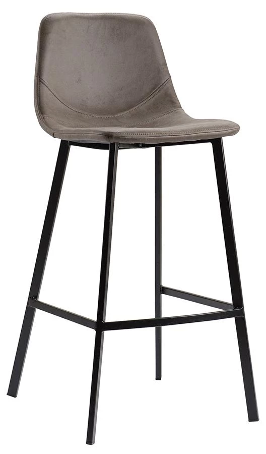 Стул барный hugh, экокожа, серо-коричневый