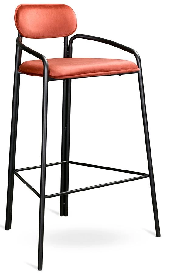 Стул барный ror round черный/темно-красный