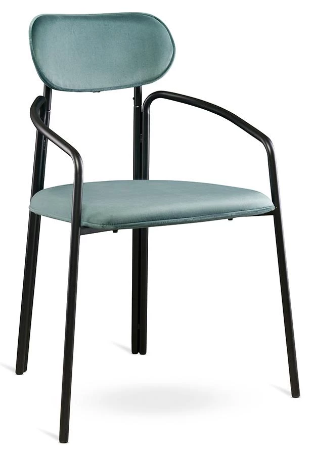 Стул ror, round, велюр, черный/зеленый