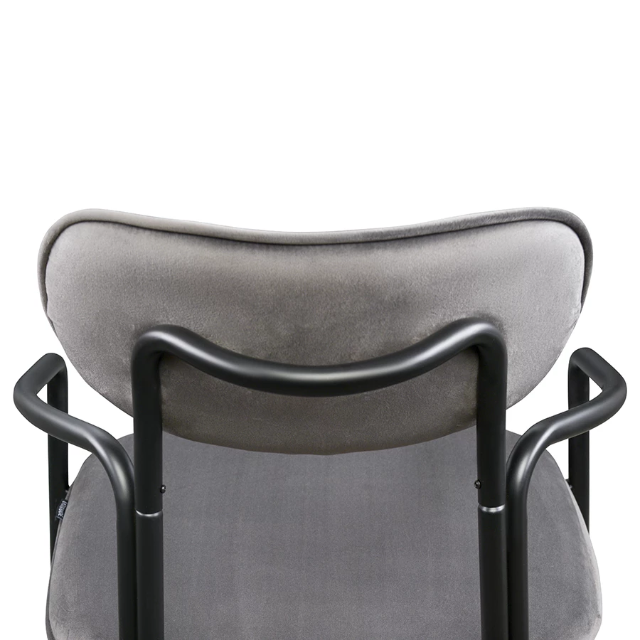 Стул ror, round, велюр, черный/серый - фото 5