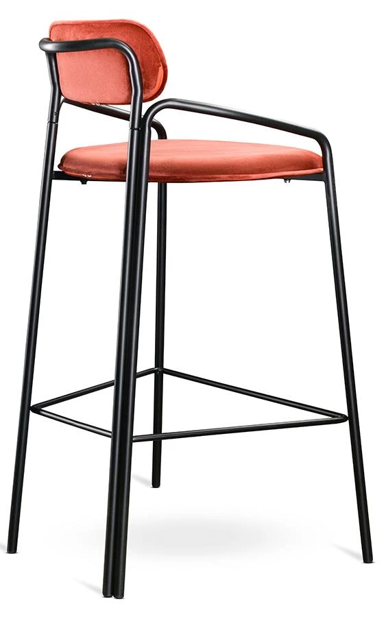 Стул барный ror round черный/темно-красный - фото 3