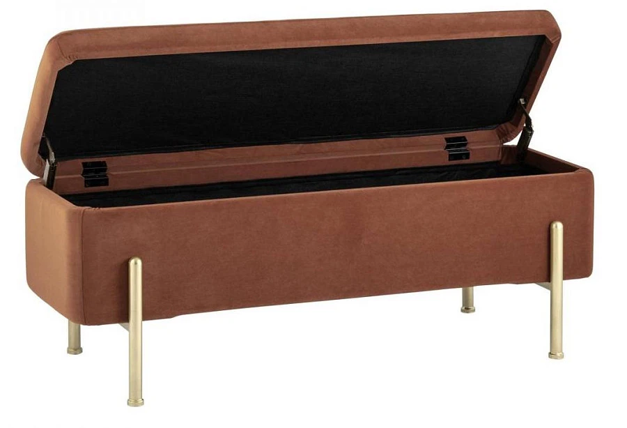 Банкетка Болейн с ящиком велюр терракотовый - фото 3