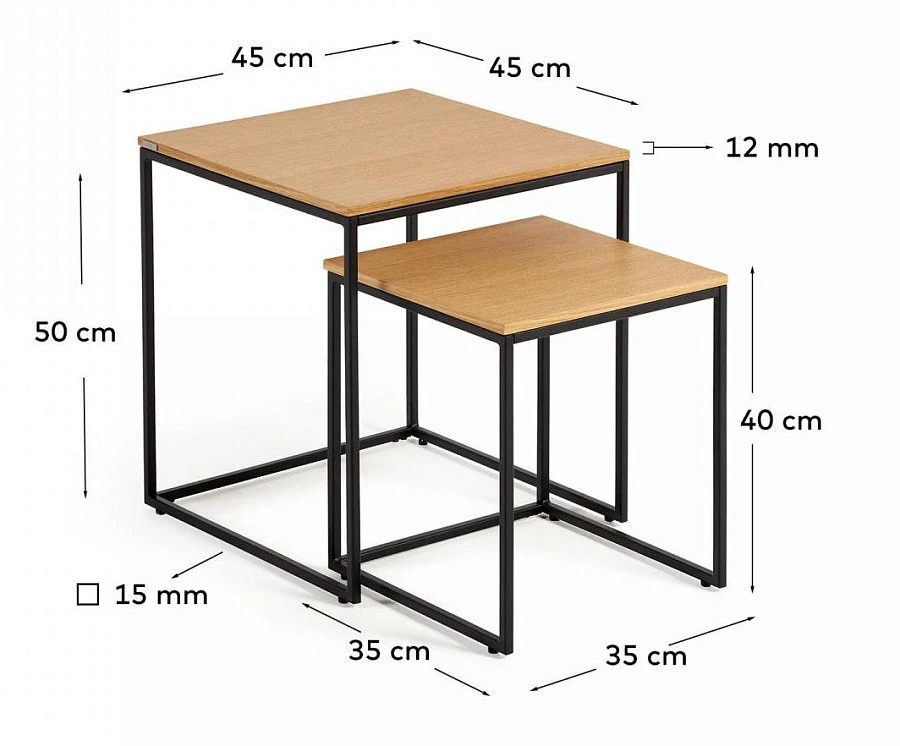 Набор из 2 столов Yoana  шпон/металл - фото 11