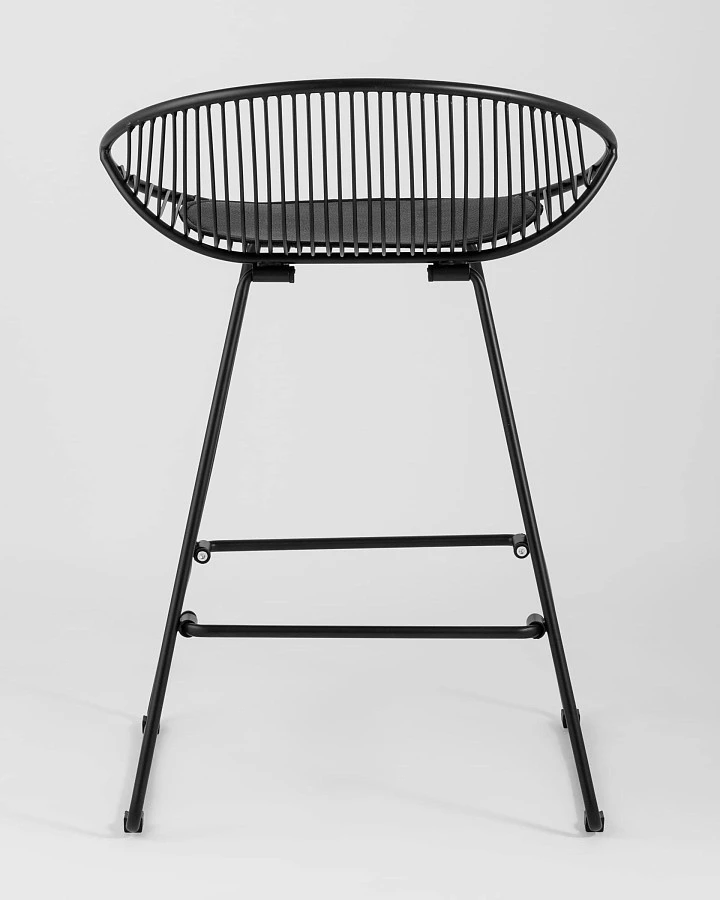 Стул полубарный UFO черный с черной подушкой - фото 5