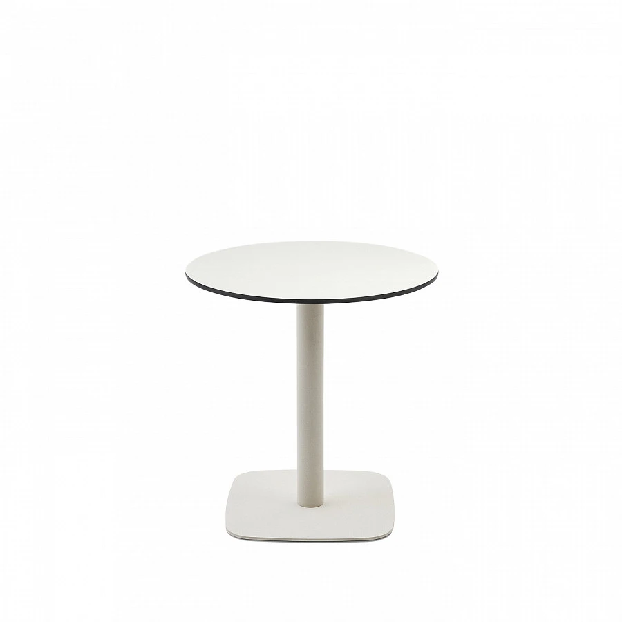 Dina Садовый Стол белый/мет.осн. Ø68x70 - фото 2