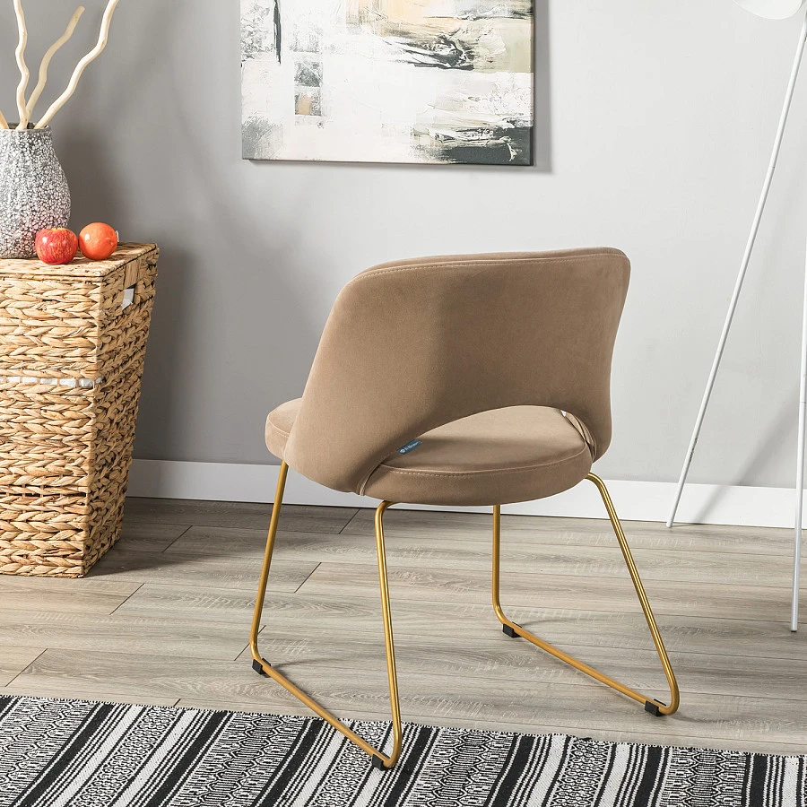 Кресло Lars Diag beige/Линк золото - фото 13