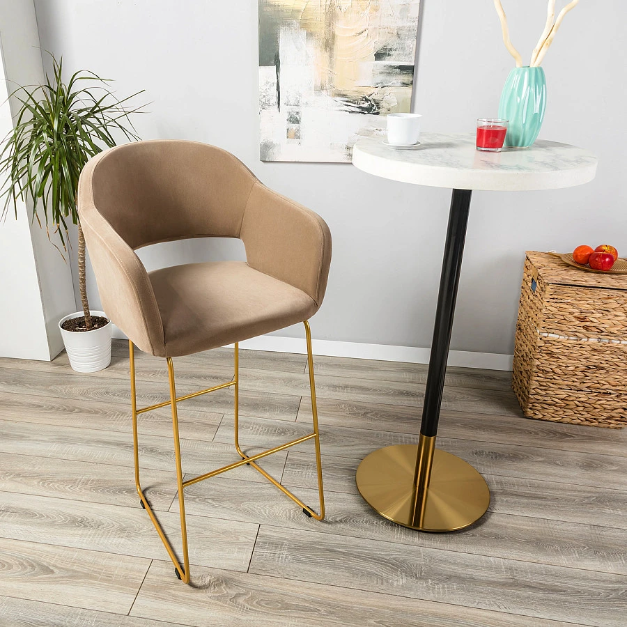 Кресло Бар. Oscar Diag beige/Линк золото - фото 9