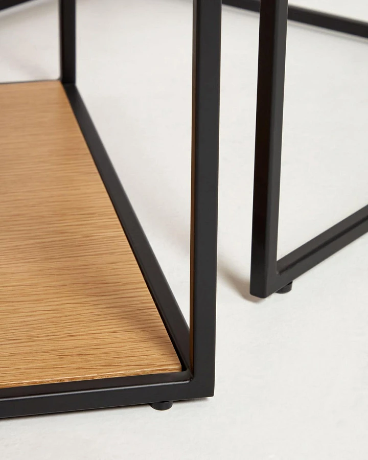 Набор из 2 столиков Yoana шпон/металл - фото 4