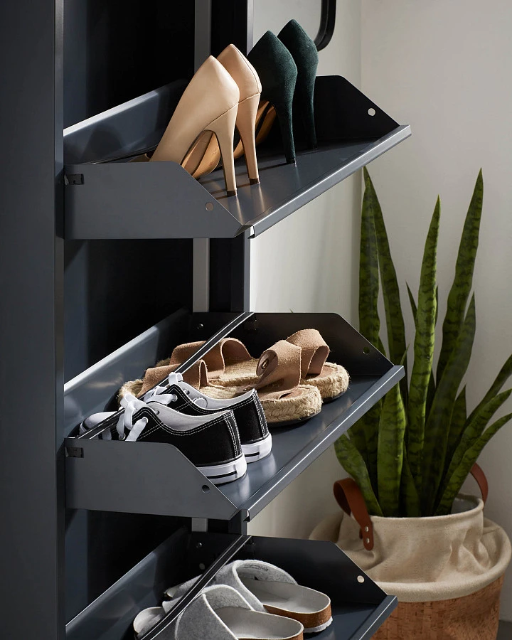 Полка для обуви Rox 3 двери металлическая графит - фото 2