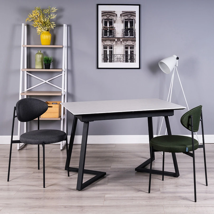 Стол Роналдо раздвиж. 120-160 Светлый мрамор/Бабочка - фото 10